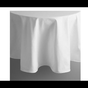 90” Round - Woven 100% Linen White Tablecloths